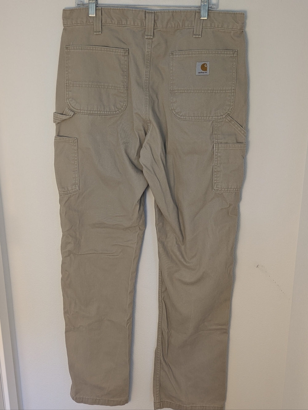 Carhartt Carpenter Pants Mens 36 x 36 Tan Relaxed Fit Chore Work Cargo Pockets